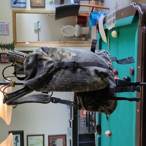 Camo Tactical Game Rig. Includes Camel Back With Unused Bladder.